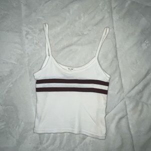 pacsun white tank top with burgundy stripes